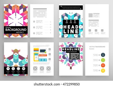Annual report brochure template, Leaflet cover presentation, Flyer abstract flat background design, A4 layout vector.