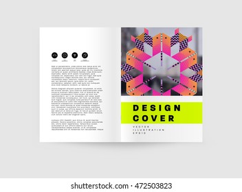 Annual report brochure template, Leaflet cover presentation, Flyer abstract flat background design, A4 layout vector.
