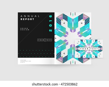 Plantilla de folleto del informe anual, Presentación de la portada del prospecto, Diseño de fondo plano abstracto del volante, vector de diseño A4.