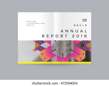 Annual report brochure template, Leaflet cover presentation, Flyer abstract flat background design, A4 layout vector.