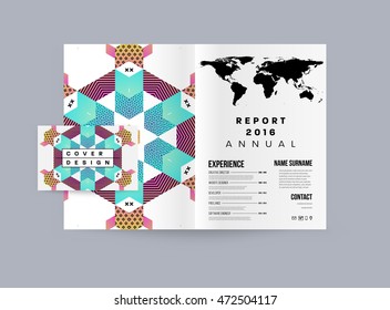 Annual report brochure template, Leaflet cover presentation, Flyer abstract flat background design, A4 layout vector.