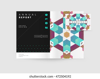 Plantilla de folleto del informe anual, Presentación de la portada del prospecto, Diseño de fondo plano abstracto del volante, vector de diseño A4.