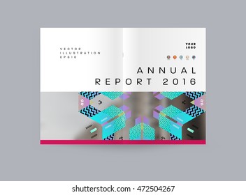 Annual report brochure template, Leaflet cover presentation, Flyer abstract flat background design, A4 layout vector.