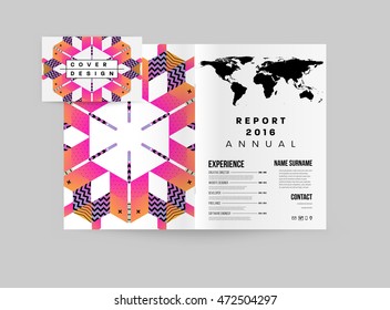 Annual report brochure template, Leaflet cover presentation, Flyer abstract flat background design, A4 layout vector.