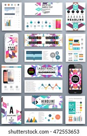 Annual report brochure template, Leaflet cover presentation, Flyer abstract flat background design, A4 layout vector.