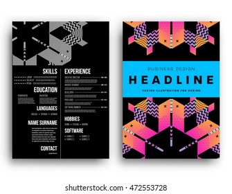 Annual report brochure template, Leaflet cover presentation, Flyer abstract flat background design, A4 layout vector.