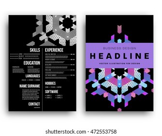 Annual report brochure template, Leaflet cover presentation, Flyer abstract flat background design, A4 layout vector.