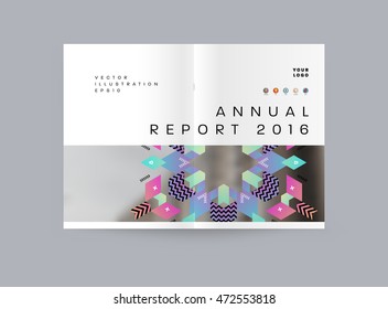 Plantilla de folleto del informe anual, Presentación de la portada del prospecto, Diseño de fondo plano abstracto del volante, vector de diseño A4.
