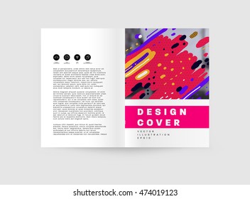 Plantilla de folleto del informe anual, Presentación de la portada del prospecto, Diseño de fondo plano abstracto del volante, vector de diseño A4.