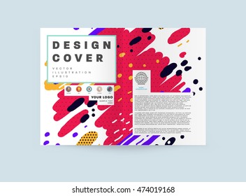 Annual report brochure template, Leaflet cover presentation, Flyer abstract flat background design, A4 layout vector.