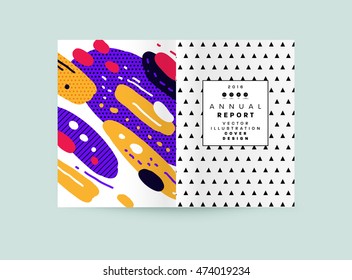 Annual report brochure template, Leaflet cover presentation, Flyer abstract flat background design, A4 layout vector.