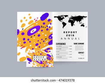 Annual report brochure template, Leaflet cover presentation, Flyer abstract flat background design, A4 layout vector.