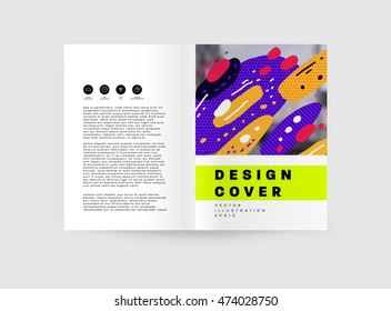 Annual report brochure template, Leaflet cover presentation, Flyer abstract flat background design, A4 layout vector.