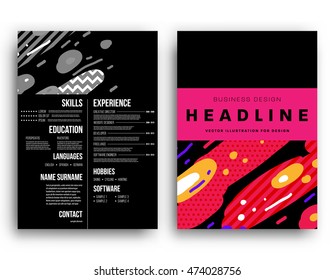 Annual report brochure template, Leaflet cover presentation, Flyer abstract flat background design, A4 layout vector.