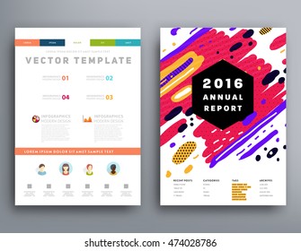 Annual report brochure template, Leaflet cover presentation, Flyer abstract flat background design, A4 layout vector.