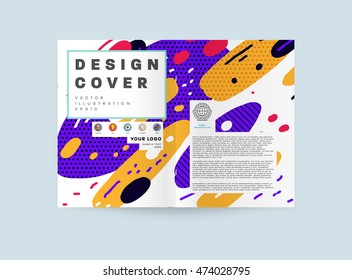 Annual report brochure template, Leaflet cover presentation, Flyer abstract flat background design, A4 layout vector.