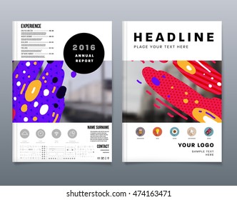 Annual report brochure template, Leaflet cover presentation, Flyer abstract flat background design, A4 layout vector.