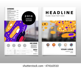 Plantilla de folleto del informe anual, Presentación de la portada del prospecto, Diseño de fondo plano abstracto del volante, vector de diseño A4.