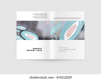 Annual report brochure template, Leaflet cover presentation, Flyer abstract flat background design, A4 layout vector.