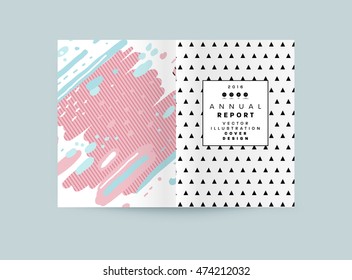 Plantilla de folleto del informe anual, Presentación de la portada del prospecto, Diseño de fondo plano abstracto del volante, vector de diseño A4.
