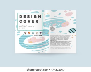 Plantilla de folleto del informe anual, Presentación de la portada del prospecto, Diseño de fondo plano abstracto del volante, vector de diseño A4.