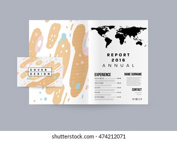 Annual report brochure template, Leaflet cover presentation, Flyer abstract flat background design, A4 layout vector.
