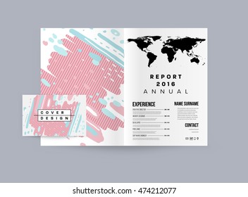 Annual report brochure template, Leaflet cover presentation, Flyer abstract flat background design, A4 layout vector.