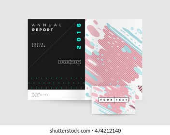 Plantilla de folleto del informe anual, Presentación de la portada del prospecto, Diseño de fondo plano abstracto del volante, vector de diseño A4.
