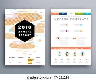 Annual report brochure template, Leaflet cover presentation, Flyer abstract flat background design, A4 layout vector.