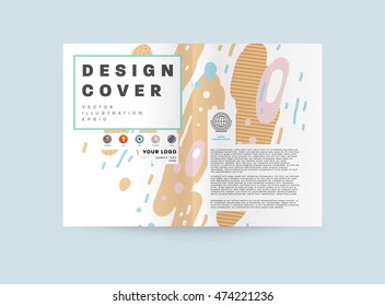 Annual report brochure template, Leaflet cover presentation, Flyer abstract flat background design, A4 layout vector.