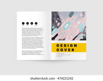 Plantilla de folleto del informe anual, Presentación de la portada del prospecto, Diseño de fondo plano abstracto del volante, vector de diseño A4.