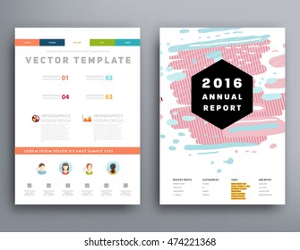 Plantilla de folleto del informe anual, Presentación de la portada del prospecto, Diseño de fondo plano abstracto del volante, vector de diseño A4.