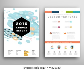 Annual report brochure template, Leaflet cover presentation, Flyer abstract flat background design, A4 layout vector.