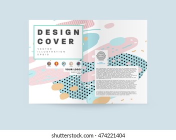Annual report brochure template, Leaflet cover presentation, Flyer abstract flat background design, A4 layout vector.