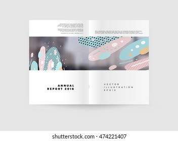 Plantilla de folleto del informe anual, Presentación de la portada del prospecto, Diseño de fondo plano abstracto del volante, vector de diseño A4.