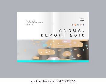 Annual report brochure template, Leaflet cover presentation, Flyer abstract flat background design, A4 layout vector.