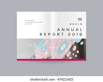 Annual report brochure template, Leaflet cover presentation, Flyer abstract flat background design, A4 layout vector.