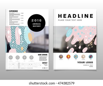 Annual report brochure template, Leaflet cover presentation, Flyer abstract flat background design, A4 layout vector.