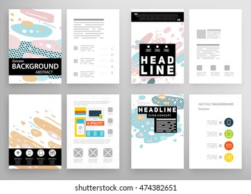 Annual report brochure template, Leaflet cover presentation, Flyer abstract flat background design, A4 layout vector.