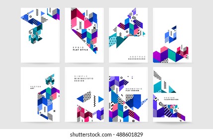 Annual report brochure template, Leaflet cover presentation, Flyer abstract flat background design, A4 layout vector.
