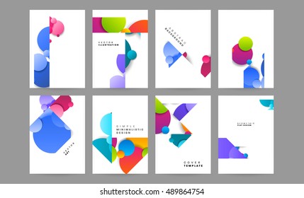Annual report brochure template, Leaflet cover presentation, Flyer abstract flat background design for trendy brochure covers, A4 layout vector.