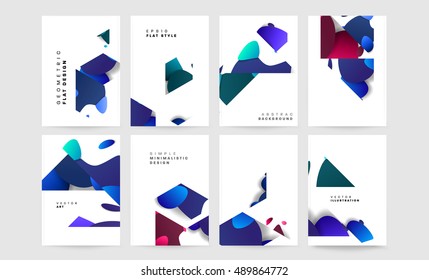 Annual report brochure template, Leaflet cover presentation, Flyer abstract flat background design for trendy brochure covers, A4 layout vector.