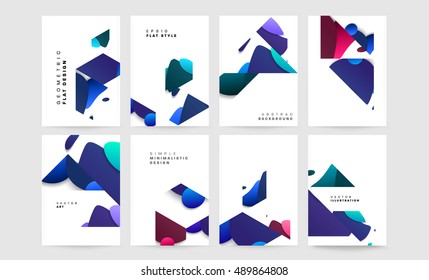 Annual report brochure template, Leaflet cover presentation, Flyer abstract flat background design for trendy brochure covers, A4 layout vector.