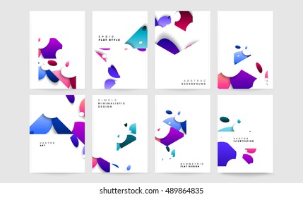 Plantilla de folleto del informe anual, presentación de la portada del folleto, diseño de fondo plano abstracto del volante para las cubiertas de folletos de moda, vector de diseño A4.