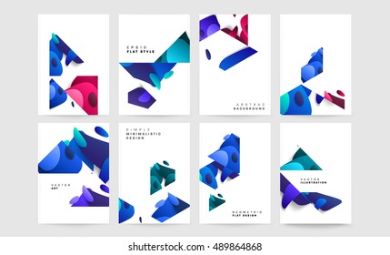 Annual report brochure template, Leaflet cover presentation, Flyer abstract flat background design for trendy brochure covers, A4 layout vector.