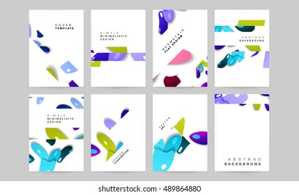 Annual report brochure template, Leaflet cover presentation, Flyer abstract flat background design for trendy brochure covers, A4 layout vector.