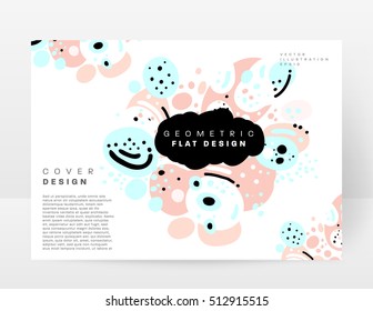 Plantilla de folleto del informe anual, Presentación de la portada del prospecto, Diseño de fondo plano abstracto del volante, vector de diseño A4.