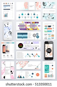 Annual report brochure template, Leaflet cover presentation, Flyer abstract flat background design, A4 layout vector.