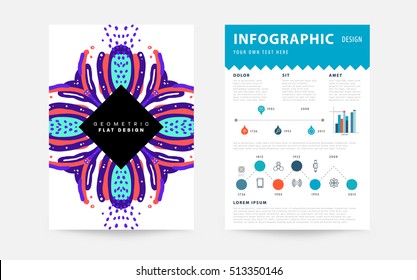 Annual report brochure template, Leaflet cover presentation, Flyer abstract flat background design, A4 layout vector.