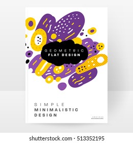 Annual report brochure template, Leaflet cover presentation, Flyer abstract flat background design, A4 layout vector.
